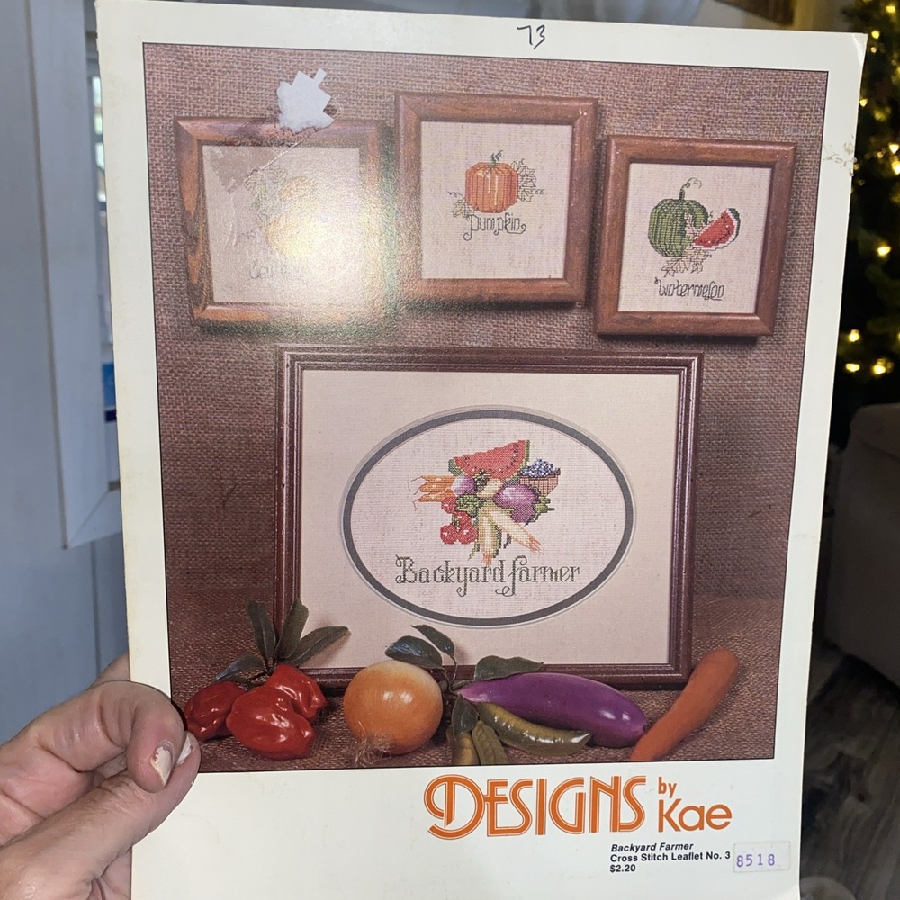 Designs by Kae Backyard Farmer Cross Stitch Pattern Booklet No 3 Vintage Leaflet